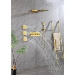 Single-Handle Claw Foot Tub Faucet With Hand Shower Body Shower Bodyspray (3pcs) In. Gold 15 Single-Handle Claw Foot Tub Faucet With Hand Shower Body Shower Bodyspray (3pcs) In. Gold -FURITURE SALE SHOP gold tahanbath claw foot tub faucets z w928100932 31 1000