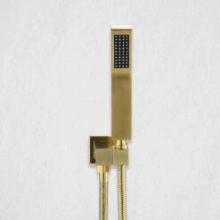 1-Spray Patterns Freestanding Square Dual Handheld Shower Head 2.5 GPM In Gold -FURITURE SALE SHOP gold tahanbath dual shower heads z th6001bg fa 1000