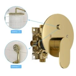 5-spray Dual 10 In. Wall Mount 1.8 GPM Shower Head And Handheld Shower Head In Gold 14 5-spray Dual 10 In. Wall Mount 1.8 GPM Shower Head And Handheld Shower Head In Gold -FURITURE SALE SHOP gold tahanbath dual shower heads z w1243136670 76 1000