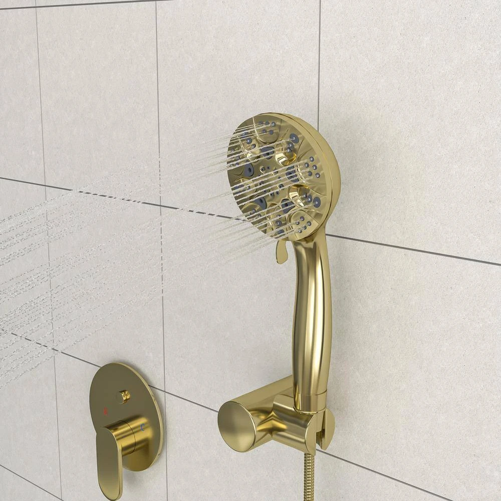 5-spray Dual 10 In. Wall Mount 1.8 GPM Shower Head And Handheld Shower Head In Gold 3 5-spray Dual 10 In. Wall Mount 1.8 GPM Shower Head And Handheld Shower Head In Gold - Image 3