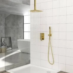 1-spray 10 In.1.8 GPM Ceiling Mount Dual Shower Headand Handheld Shower Head In Gold 12 1-spray 10 In.1.8 GPM Ceiling Mount Dual Shower Headand Handheld Shower Head In Gold -FURITURE SALE SHOP gold tahanbath dual shower heads z w124381746 44 1000