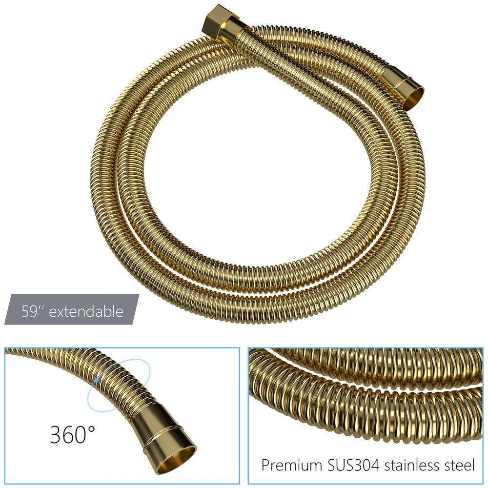 1-spray 10 In.1.8 GPM Ceiling Mount Dual Shower Headand Handheld Shower Head In Gold 2 1-spray 10 In.1.8 GPM Ceiling Mount Dual Shower Headand Handheld Shower Head In Gold - Image 2