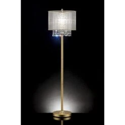 65 In. Gold Modern 1-Light Smart 1-Way (On/Off) Standard Floor Lamp For Living Room With Silk Drum Shade -FURITURE SALE SHOP gold tahanbath floor lamps ct xl 116235 4f 1000