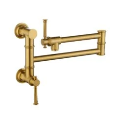 Wall Mounted Pot Filler With Two-Attachment In Gold