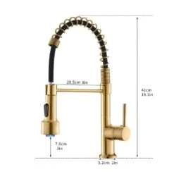 Commercial LED Kitchen Faucet With Pull Down Sprayer, Single Handle Single Lever Kitchen Sink Faucet -FURITURE SALE SHOP gold tahanbath pull down kitchen faucets z w1932p156148 c3 1000