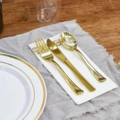 Gold/Silver Plastic Tableware Set-350-Pieces Gatherings Of 50+People -FURITURE SALE SHOP gold tahanbath serving sets z d01027heb3g 44 1000