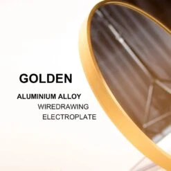 32 In. W X 32 In. H Small Round Alloy Metal Framed Wall Bathroom Vanity Mirror In Annealed Glass -FURITURE SALE SHOP gold tahanbath vanity mirrors dj w66231066 zq 1f 1000