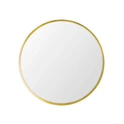 32 In. W X 32 In. H Small Round Alloy Metal Framed Wall Bathroom Vanity Mirror In Annealed Glass