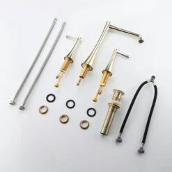 Titus Double Handle Wall Mounted Bathroom Faucet In Gold -FURITURE SALE SHOP gold tahanbath wall mounted faucets z w122462810 76 1000