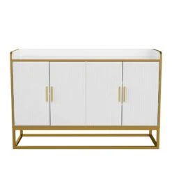 Modern Kitchen Buffet Storage Cabinet Cupboard White Gloss With Metal Legs For Living Room Kitchen -FURITURE SALE SHOP golden white tahanbath pantry organizers z w876134665 1f 1000