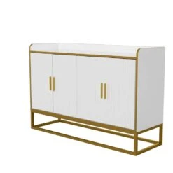 Modern Kitchen Buffet Storage Cabinet Cupboard White Gloss With Metal Legs For Living Room Kitchen -FURITURE SALE SHOP golden white tahanbath pantry organizers z w876134665 44 1000