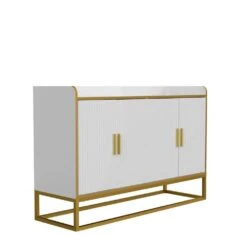 Modern Kitchen Buffet Storage Cabinet Cupboard White Gloss With Metal Legs For Living Room Kitchen -FURITURE SALE SHOP golden white tahanbath pantry organizers z w876134665 4f 1000