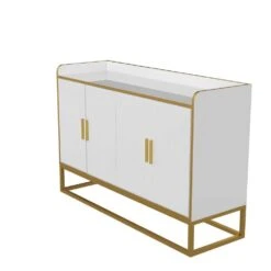 Modern Kitchen Buffet Storage Cabinet Cupboard White Gloss With Metal Legs For Living Room Kitchen -FURITURE SALE SHOP golden white tahanbath pantry organizers z w876134665 66 1000