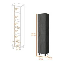 15.70 In. W X 11.70 In. D X 70.80 In. H Gray Wood Freestanding Linen Cabinet With 3 Broom Hangers In Gray 8 15.70 In. W X 11.70 In. D X 70.80 In. H Gray Wood Freestanding Linen Cabinet With 3 Broom Hangers In Gray -FURITURE SALE SHOP gray tahanbath linen cabinets ct xl p176120 c3 1000