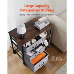 Mobile Metal File Cabinet With 3-Fabric Drawers And 2-Open Shelves In Gray -FURITURE SALE SHOP gray tahanbath pantry organizers z w1247p179943 1f 1000