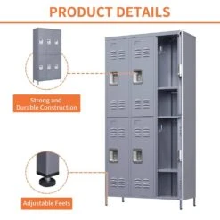 6-Door Metal Lockers 72in.H, Lock-Included In Gray -FURITURE SALE SHOP gray tahanbath pantry organizers z w688p207303 44 1000