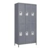6-Door Metal Lockers 72in.H, Lock-Included In Gray