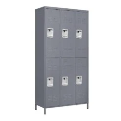 6-Door Metal Lockers 72in.H, Lock-Included In Gray