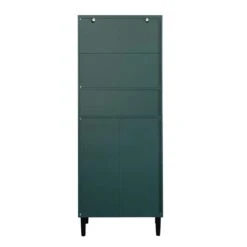 4-Door Tall Storage Bookcase: Tempered Glass, Adjustable Shelves In Green -FURITURE SALE SHOP green tahanbath pantry organizers z w370116727 1f 1000