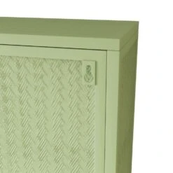 27.56 In. Green Glass-Door Wall Cabinet, Woven Pattern, 3-Tier, For Various Rooms -FURITURE SALE SHOP green tahanbath pantry organizers z w757135228 44 1000