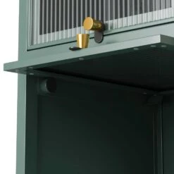 Four-tier Glass Door Cabinet With Featuring Five-tier Storage -FURITURE SALE SHOP green tahanbath pantry organizers z w757p241563 44 1000