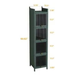 Four-tier Glass Door Cabinet With Featuring Five-tier Storage -FURITURE SALE SHOP green tahanbath pantry organizers z w757p241563 4f 1000