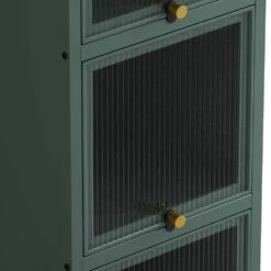 Four-tier Glass Door Cabinet With Featuring Five-tier Storage -FURITURE SALE SHOP green tahanbath pantry organizers z w757p241563 fa 1000