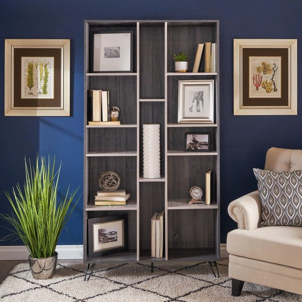 12 In. W X 40.25 In. D X 77 In. H Grey Particle Board Freestanding Linen Cabinet With 13-Shelves In Grey 8 12 In. W X 40.25 In. D X 77 In. H Grey Particle Board Freestanding Linen Cabinet With 13-Shelves In Grey - Image 8