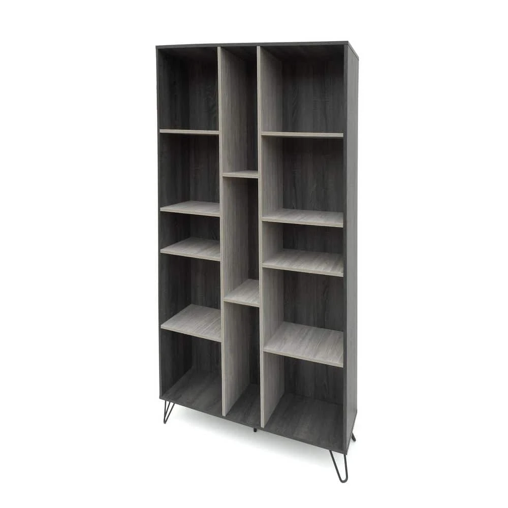 12 In. W X 40.25 In. D X 77 In. H Grey Particle Board Freestanding Linen Cabinet With 13-Shelves In Grey 4 12 In. W X 40.25 In. D X 77 In. H Grey Particle Board Freestanding Linen Cabinet With 13-Shelves In Grey - Image 4