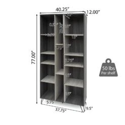 12 In. W X 40.25 In. D X 77 In. H Grey Particle Board Freestanding Linen Cabinet With 13-Shelves In Grey 10 12 In. W X 40.25 In. D X 77 In. H Grey Particle Board Freestanding Linen Cabinet With 13-Shelves In Grey -FURITURE SALE SHOP grey tahanbath linen cabinets ct xl 61169 00 c3 1000