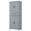 30.00 In. W X 15.70 In. D X 72.20 In. H In Grey Bathroom Storage Linen Cabinet With Doors, Drawer And Adjustable Shelf