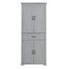 15.70 In. W X 29.90 In. D X 72.20 In. H Bathroom Storage Wall Cabinet In Grey