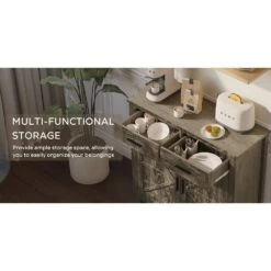 Modern Farmhouse-Style Kitchen Storage Cabinet In Grey: Ideal Coffee Bar With Storage For Multiple Rooms -FURITURE SALE SHOP grey tahanbath pantry organizers z w2386p207776 1f 1000