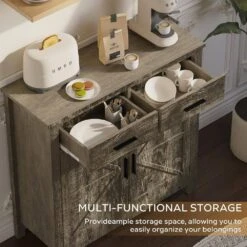 Modern Farmhouse-Style Kitchen Storage Cabinet In Grey: Ideal Coffee Bar With Storage For Multiple Rooms -FURITURE SALE SHOP grey tahanbath pantry organizers z w2386p207776 44 1000