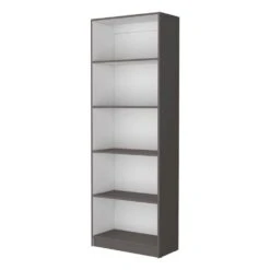 11.70 In. W X 24.70 In. D X 71.10 In. H Multi-Colored Wood Freestanding Linen Cabinet With 5-Shelves In Grey+White