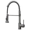 Single Handle Deck Mount Pull Down Sprayer Kitchen Faucet In Gun Grey