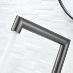 2 Handles 8 In. Widespread High Arc Bathroom Faucet With Hot/Cold Indicators In Gunmetal Gray -FURITURE SALE SHOP gunmetal gray widespread bathroom faucets q nk0934 31 1000