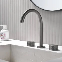 10 In. Widespread 3 Hole Bathroom Faucet Brass In Gunmetal Gray 13 10 In. Widespread 3 Hole Bathroom Faucet Brass In Gunmetal Gray -FURITURE SALE SHOP gunmetal gray widespread bathroom faucets q nk0936 1f 1000