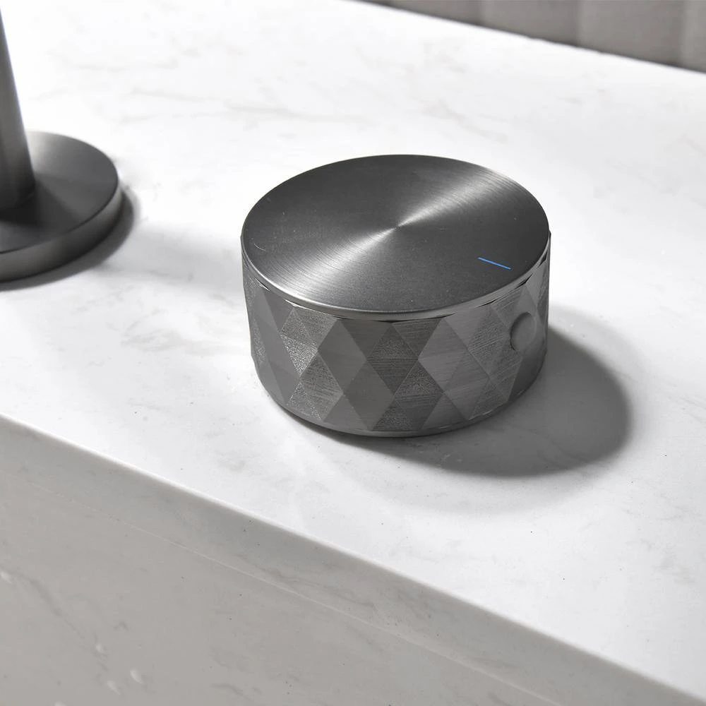 10 In. Widespread 3 Hole Bathroom Faucet Brass In Gunmetal Gray 3 10 In. Widespread 3 Hole Bathroom Faucet Brass In Gunmetal Gray - Image 3