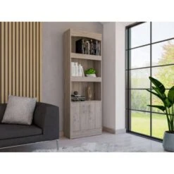 24.88 In. W X 10.35 In. D X 71.10 In. H Gray Particle Board Freestanding Linen Cabinet W/4-Shelves In Gray -FURITURE SALE SHOP light gray tahanbath linen cabinets ct xl 122900 31 1000