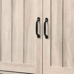 Corby 45 In. Dusty Gray Oak Finish 3-Door Shoe Cabinet -FURITURE SALE SHOP light gray tahanbath pantry organizers z b061110713 1f 1000