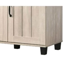 Corby 45 In. Dusty Gray Oak Finish 3-Door Shoe Cabinet -FURITURE SALE SHOP light gray tahanbath pantry organizers z b061110713 4f 1000