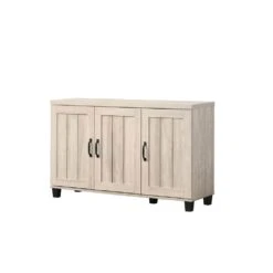 Corby 45 In. Dusty Gray Oak Finish 3-Door Shoe Cabinet