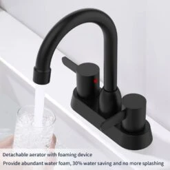 Classic Centerset 2-Handles Bathroom Faucet With Drain Kit Included In Matte Black 13 Classic Centerset 2-Handles Bathroom Faucet With Drain Kit Included In Matte Black -FURITURE SALE SHOP matt black centerset bathroom faucets x dr 4102 bh 31 1000