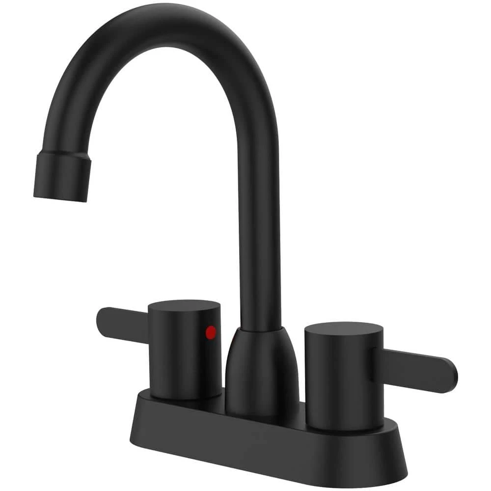 Classic Centerset 2-Handles Bathroom Faucet With Drain Kit Included In Matte Black 1 Classic Centerset 2-Handles Bathroom Faucet With Drain Kit Included In Matte Black