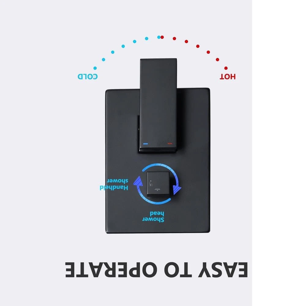 2-Handle Claw Foot Tub Faucet With Hand Shower In. Matt Black 2 2-Handle Claw Foot Tub Faucet With Hand Shower In. Matt Black - Image 2