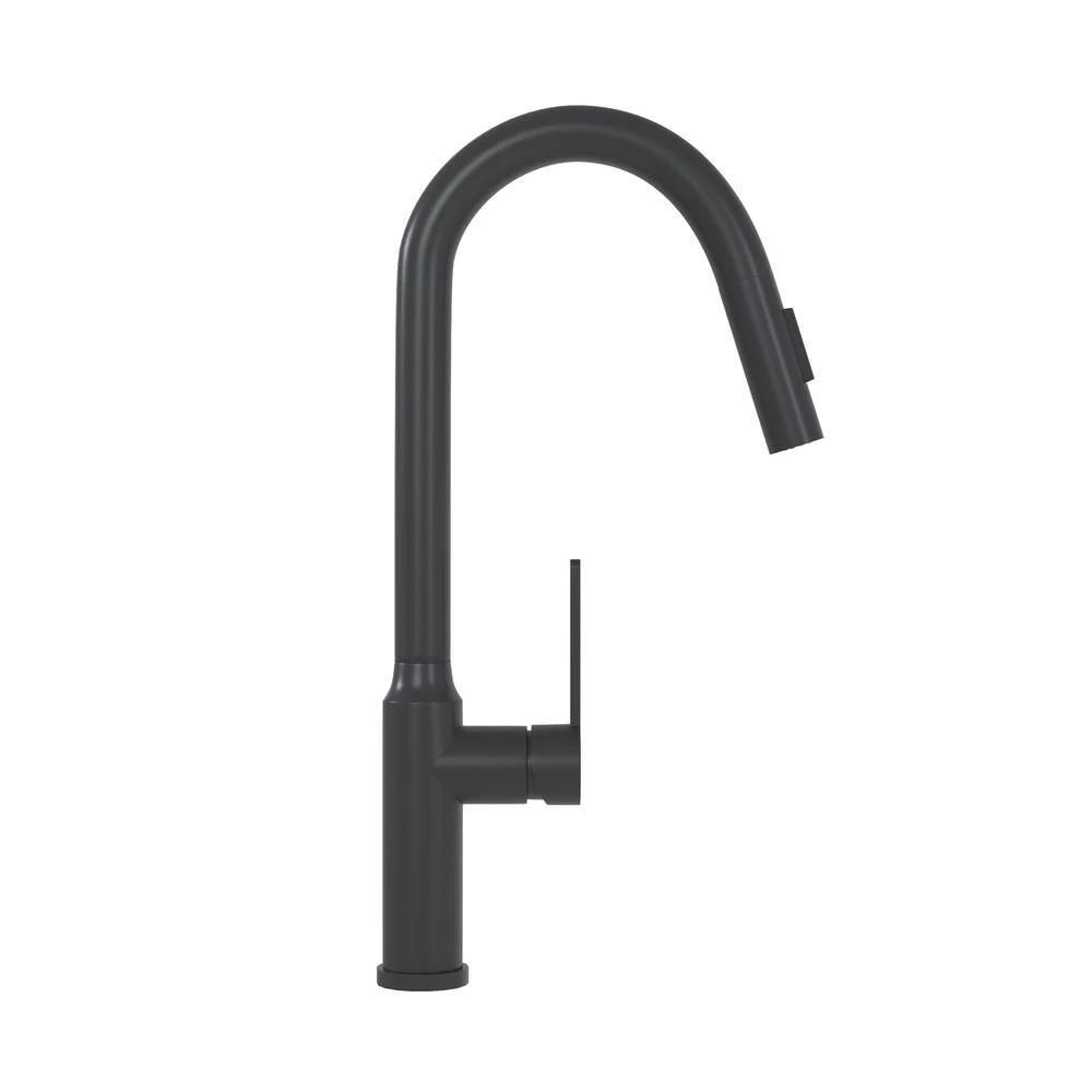 Single Handle Pull Down Sprayer Kitchen Faucet In Matt Black 6 Single Handle Pull Down Sprayer Kitchen Faucet In Matt Black - Image 6