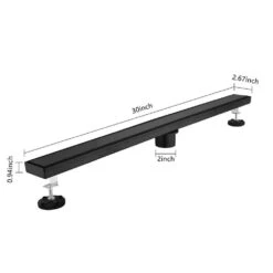 30 In. Linear Shower Drain, Included Hair Strainer And Leveling Feet In Matt Black 13 30 In. Linear Shower Drain, Included Hair Strainer And Leveling Feet In Matt Black -FURITURE SALE SHOP matt black tahanbath sink strainers y w2287 p147637 76 1000