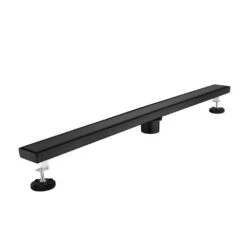 32 In. Linear Shower Drain, Included Hair Strainer And Leveling Feet In Matt Black