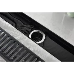 24 Inches Linear Shower Drain 304 Stainless Shower Drain Included Hair Strainer And Leveling Feet In Matte Black -FURITURE SALE SHOP matt black tahanbath sink strainers y w92891558 1f 1000